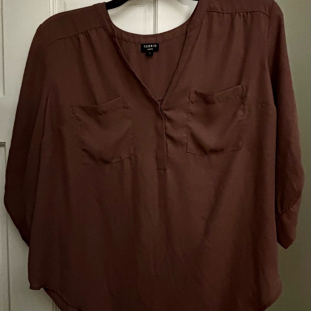 Torrid Chocolate Brown Blouse